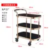 Carrito de Bar Móvil de Acero Inoxidable de Doble Capa Carrito de Entrega de Comida para Hotel Restaurante Carrito Pequeño para Servicio de Té de Cocina Pastel de Cumpleaños