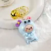 Chaveiro de boneco com capa de cabeça de sapo acrílica banhada a UV, pingente fofo de desenho animado, brinquedo infantil, joias, atacado