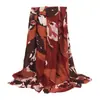 Comércio exterior transfronteiriço inverno tingimento à mão estampa floral cachecol quente espessado com toque de algodão linho, cachecol e xale estampados atacado