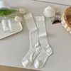 Meias Brancas para Mulheres, Estilo Fino de Verão, Meias 3/4 Sem Costura, Estilo Ballet, Série Miu, Meias para Panturrilha Anti-Pilling