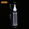 Fábrica em estoque preto escuro 100ml cola para unhas frasco conta-gotas frasco de tinta para pintura embalagem squeeze bico pontudo plástico