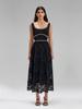 Vestido Vic de Moda Sencillo Calado Grande Oscilante 2025 Verano Nuevo Sin Mangas Cadena Costura de Gama Alta Vestido Mujer