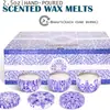 Vela perfumada de porcelana azul y blanca en lata estilo étnico con flores secas, fragancia de cera de soja para el hogar y el dormitorio, adecuada como regalo