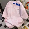 Camiseta Tie-Dye Informal Perezosa de Calle de Manga Corta para Hombres y Mujeres, Verano de Gama Alta Holgada de Cuello Redondo, Tops de Pareja Modernos