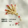 Bolsa de Materiales para Abanico de Grupo de Novia de Boda China Hanfu Xi Fan Borla de Cloisonné Caja de Zapatos Decorativa Taza de Té