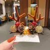 Pasador de Navidad Nuevo Pasador de Astas de Celebridad Cibernética Diadema Súper Linda Accesorios para el Cabello Regalo Navideño Adorno para la Cabeza de Navidad