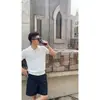 2026 Novo Estilo Italiano Leve Luxo Malha de Seda de Gelo Camiseta para Homens, Verão Fresca e Confortável Respirável Camisa Polo com Mangas Curtas