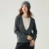 26 Otoño Invierno Nuevo Suave Agradable a la Piel Cachemir Mujer Bloque de Color Falso Dos Piezas Estilo Coreano Manga Larga Suéter Capa Interior Top
