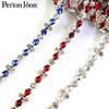 Corrente de solda de strass de vidro em forma de gota d'água multicolorida corrente de código para vestido de noiva roupas acessórios DIY sapatos e chapéus corrente de diamante decorativa