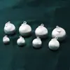 Colgante Redondo de Bola Cepillada Francés de Nicho Plata de Ley 925 Cadena para Suéter de Mujer Colgante Grande Cadena para Clavícula Estilo Ins Colgante de Plata