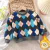 Sudadera Infantil Otoño e Invierno Nuevo Terciopelo Niños y Niñas Tejidos de Punto Bebé Caliente Tops Tejidos de Punto Engrosados Ropa Infantil