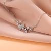 Collar con diseño de mariposa y diamante hueco para mujer, cadena de clavícula exquisita y distintiva