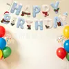 Banner de cumpleaños temático de dibujos animados navideños transfronterizo, suave y lindo, perfecto para fiestas, con diseños de letras, adornos para pasteles y adornos decorativos