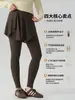 Saia-Calça de Yoga Plus Size para Meninas Cheinhas Cobertura Saia Feminina Anti-constrangimento Real Duas Peças Levanta Bumbum Calça Fitness Calça Esportiva para Corrida Fina