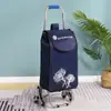 Carrito de Compras de Acero Inoxidable, Carrito Trepador de Escaleras, Carrito Grande Plegable para el Hogar para Personas Mayores, Carrito de Arrastre Manual
