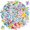 56 Adesivos Coloridos de Tartaruga Marinha, Adesivos Decorativos para Caderno Estilo Aquarelado, Adesivos Decorativos Impermeáveis para Caderno DIY