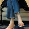 Sandalias de Tacón de Aguja Elegantes de Estilo Francés para Niñas Nuevo Verano para Gente Pequeña para Verse Más Alta con Faldas y Tacones Altos