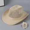Chapéu de Sol Masculino de Aba Larga com Tela para Primavera e Verão Protetor Solar Respirável de Malha Fresco Chapéu Casual para Cavalgada Chapéu de Cerimônia em Jeans