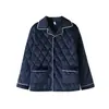 Pijama acolchado hombre invierno forro polar coral tres capas extra grueso con forro polar traje cálido invierno ropa de casa invierno RR