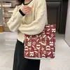 Bolso de Lona con Letra para Mujer, Bolsa de Lona Tote de Gran Capacidad, Nuevo Estilo de Moda para el Trabajo y los Viajes Diarios, Bolso de Hombro