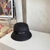 Sombrero de pescador negro estilo Hepburn francés Retro Sombrero de ala corta estilo Chanel para mujer Sombrero tipo pantalla de lámpara Todo partido Sombrero para fotografía callejera Sombrero de sol