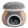 Ninho de Gato Cogumelo Inverno Espessado Quente Pelúcia de Coelho Removível e Lavável Ninho de Animal de Estimação Ninho Redondo Tamanho Pequeno Cães Suprimentos de Canil