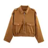Para Exportación Transfronteriza Spot 2025 Otoño Nueva Chaqueta de Mujer Estilo Europeo y Americano Textura de Gamuza Chaqueta de Mujer