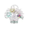 Broche Cesta de Flores Colorida Incrustada com Pedras Francesas de Alto Padrão, Cachos de Flores Coloridos, Acessórios de Pino de Flor de Luxo Acessível de Alto Padrão para Mulheres