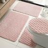 Venta Caliente Transfronteriza Juego de Cuatro Piezas de Color Sólido para Baño Felpudo Absorbente Antideslizante para Baño Alfombra de Baño Felpudo para Puerta de Baño