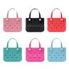 Bolsa de Playa Eva Spot del Fabricante Moda Simple Color Macaron Compras Cesta de Verduras DIY Hombro Agujero Bolsa