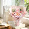 Ramo de tulipanes de hilo tejido transfronterizo producto terminado, flores artificiales tejidas a mano tipo rosa, regalo para el Día del Maestro