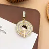 Colgante de Moda Transfronterizo con Circonita Microincrustada, Colgante de Collar Geométrico en Forma de Corazón Chapado en Cobre Dorado, Accesorio de Cadena de Clavícula Simple para Mujer