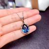 Nuevo Colgante de Lágrimas de Sirena de Moda Celebrante Cibernético Venta en Vivo Collar Tesoro Doble Color Galvanizado Color Zafiro
