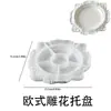 Molde de silicona para plato de encaje vintage estilo europeo transfronterizo Molde para bandeja de yeso de aromaterapia con relieve barroco