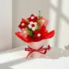 Artesanía Transfronteriza Tejido Ramo Pomposo Girasol Rosa Flor de Lana Flor Artificial Cubo de Abrazo Adorno Regalo
