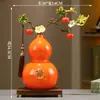 Gran Adorno con Forma de Calabaza con Esmalte y Cerámica Craquelada, un Regalo para Amigos, Líderes, Inauguración de Casa o Apertura de Negocio