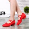 Zapatos de lona para profesora, zapatos de práctica de yoga, suela suave con raíz, zapatos de ballet estándar nacional para baile en interiores, zapatos de baile étnico para mujer