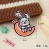 Creativas pegatinas de tela bordadas de conejito, serie de animales de dibujos animados, logo bordado, ropa, abrigo, pegatinas de parche rasgado al por mayor