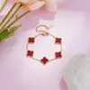 Trébol de Cuatro Hojas Amazon Transfronterizo Popular Pulsera de la Suerte Doble Cara 18K Pulsera de Moda Nueva Lujo Accesible Exquisito Nácar