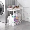Prateleira de Armazenamento para Banheiro, Organizador Multicamadas para Detergente de Lavanderia para Banheiro, Carrinho de Armazenamento Móvel para Vaso Sanitário e Espaços Pequenos