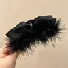 Pinzas para el pelo de lazo estilo coreano, accesorios para el pelo de alta gama, pinzas de tiburón, horquillas exquisitas para mujeres jóvenes, pinzas para el pelo de otoño e invierno para la parte trasera de la cabeza