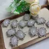 Caixa de cristal asai branco natural acessórios com furo passante caixa mágica cor meio prata pulseira DIY colar joias atacado