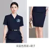Traje de Verano de Manga Corta con Cuello en V para Mujer, Conjunto de Dos Piezas con Falda y Pantalones, Ropa de Trabajo de Alta Gama para Esteticistas, Estilo Salón de Belleza