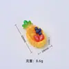 Plato de Fruta de Piña Juguete de Comida Dibujos Animados Hecho a Mano Accesorios DIY Pegamento de Crema Resina Piezas Pequeñas Materiales para Pasador de Pelo