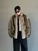 Nuevo Abrigo de Piel para Hombre Abrigo de Piel Sintética de Visón Chaqueta de Piel de Visón Corta Casual de Invierno Chal