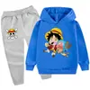 2025One Piece Estampado de Dibujos Animados Traje para Niños Sudadera con Capucha Sudadera + Pantalones Pb904