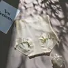 Calcinhas modeladoras de renda de cintura alta para controle da barriga para mulheres, modelagem da cintura sem costura em seda gelo, fundo respirável em seda de amoreira, calcinhas triângulo que levantam o bumbum para mulheres