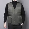 Colete casual de novo estilo para homens de meia-idade, adequado para primavera e outono, quente e grosso, ideal para pesca e esportes ao ar livre