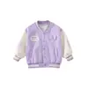 Chaqueta Versátil de Manga Larga Estilo Lindo para Primavera y Otoño para Niños Estilo Coreano Bebé Niña Estilo Deportivo Letra Mariposa Uniforme de Béisbol