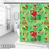 Bestseller transfronterizo de Amazon: Cortina de ducha verde del Grinch, cortina de ducha impermeable de pongee con estampado digital de dibujos animados